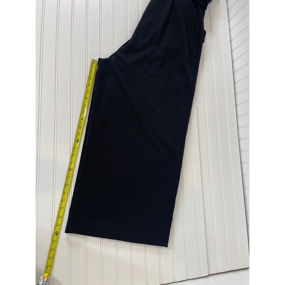 Calvin Klein Mix Media Cropped Jumpsuit Black with Faux Leather Top V-Neck 16 - Picture 9 of 9